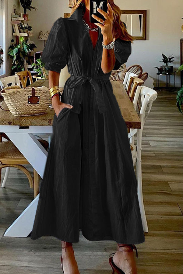 LB | Kieszonkowa sukienka midi w stylu vintage