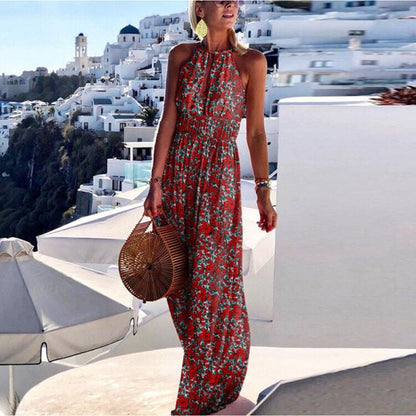 LB | Boho maxi sukienka z dekoltem halterneck
