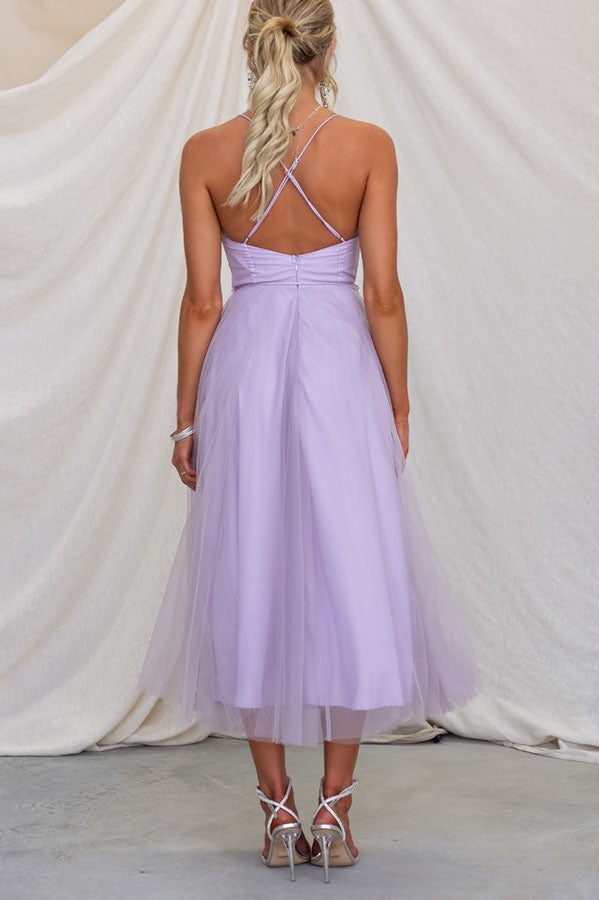 LB | Sukienka midi Bustier z tiulu