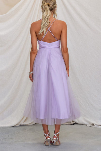 LB | Sukienka midi Bustier z tiulu