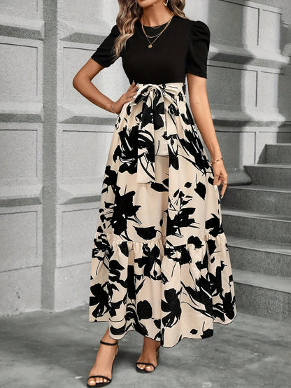 LB | Noir Bloom sukienka maxi z paskiem