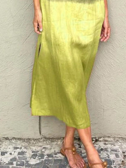 LB | Full Size Gradient Tank Midi Dress bez rękawów Plus Size