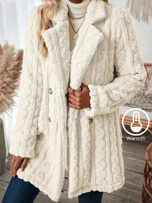 LB | Dwurzędowy flanelowy płaszcz zimowy