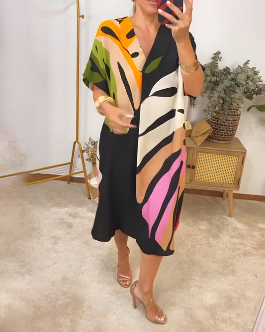 LB | Colorblock Art Midi Dress