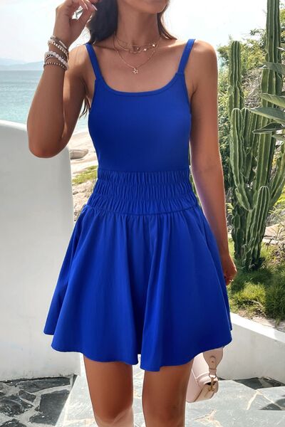 LB | Devine Smocked mini sukienka cami z okrągłym dekoltem