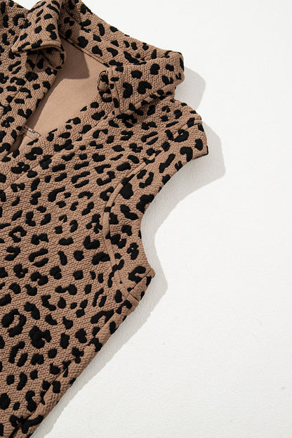 LB | Leopard Johnny Collar Sukienka mini bez rękawów