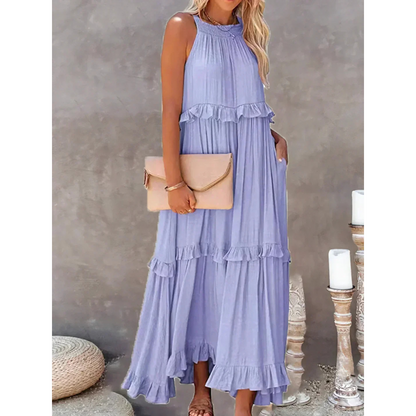 LB | Letnia sukienka maxi z odkrytymi ramionami | Maxi