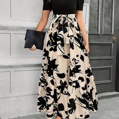 LB | Noir Bloom sukienka maxi z paskiem