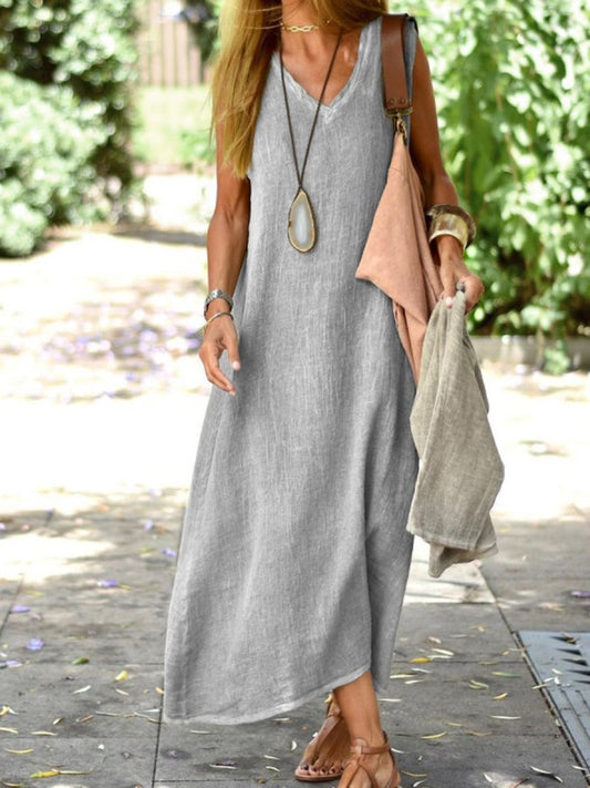 LB | Lniana sukienka maxi