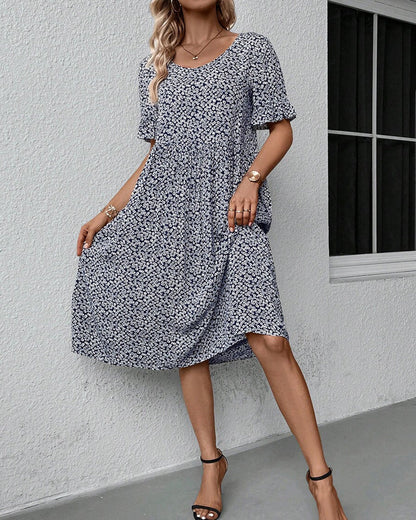 LB | Floral Flutter Midi Dress