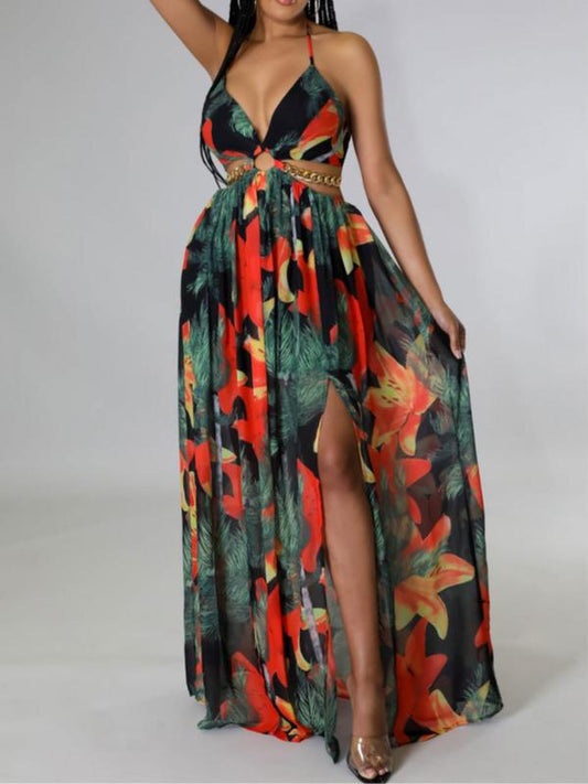 LB | Promienna sukienka maxi w kwiaty