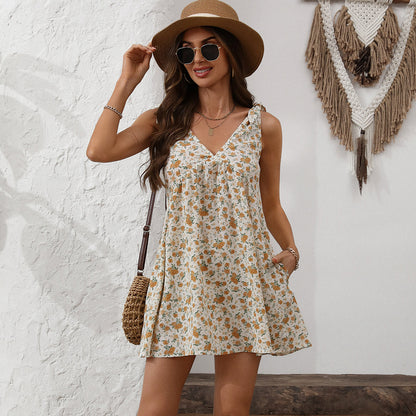 LB | Urocza mini sukienka casual z kwiatowym nadrukiem