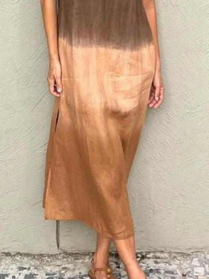 LB | Full Size Gradient Tank Midi Dress bez rękawów Plus Size