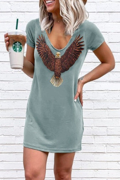 LB | Casual Basic Print Czarna sukienka mini (3 kolory)