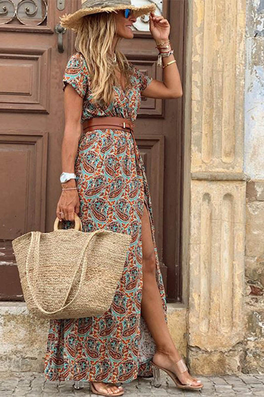 LB | Sukienka maxi z krótkim rękawem w stylu boho