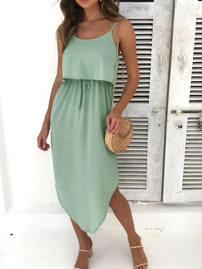 LB | Bound sukienka midi cami z rozcięciem z boku