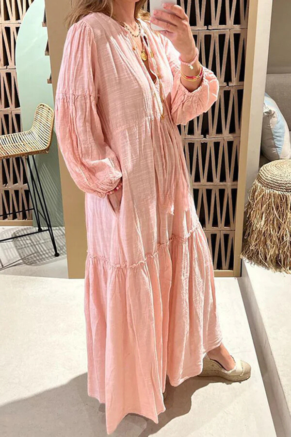 LB | Take Me To Cabo Ethnic Unique Print Button Loose Shirt Midi Dress