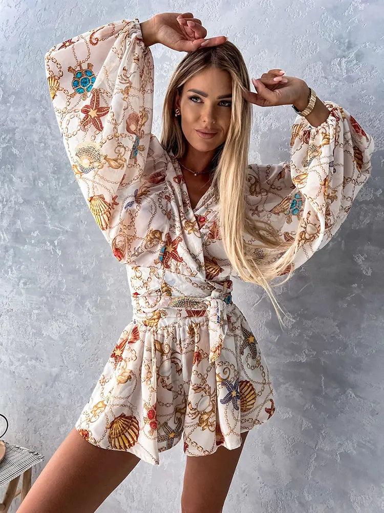 LB | Damski kombinezon z nadrukiem w stylu boho