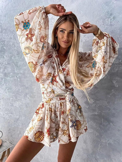 LB | Damski kombinezon z nadrukiem w stylu boho
