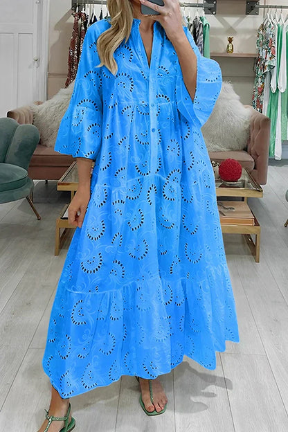 AS | Elegancka sukienka z haftowanymi oczkami