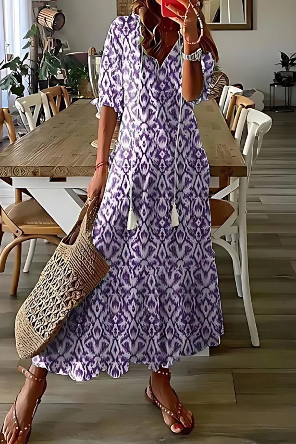 AS | Długa, elegancka sukienka w kwiaty
