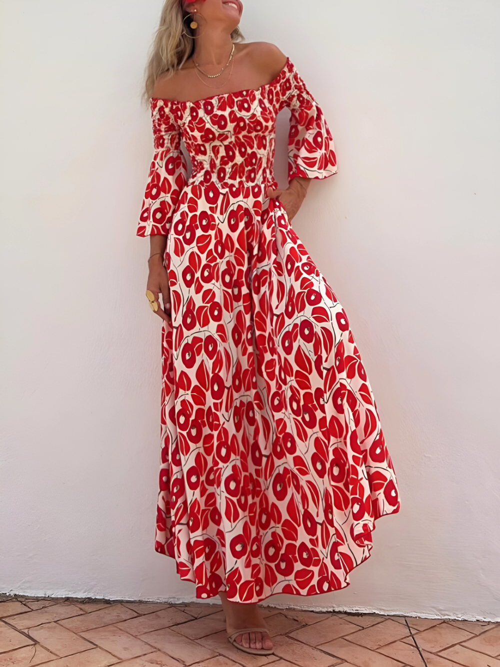 LB | Elegancka letnia sukienka maxi