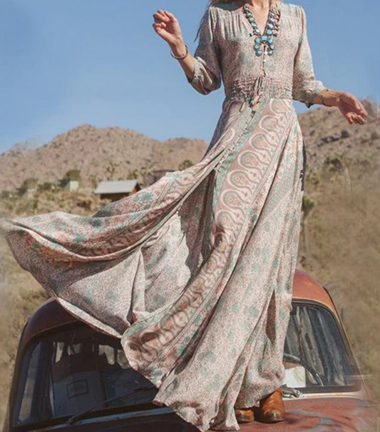 LB | Letnia sukienka maxi w stylu vintage