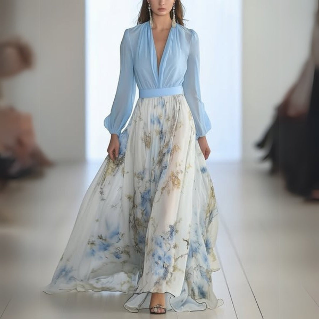 LB | Elegancka sukienka maxi w kwiaty
