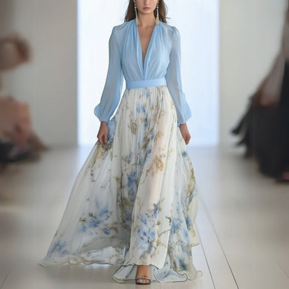 LB | Elegancka sukienka maxi w kwiaty