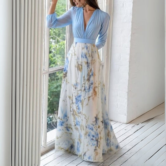 LB | Elegancka sukienka maxi w kwiaty
