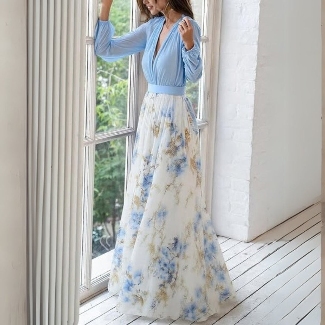 LB | Elegancka sukienka maxi w kwiaty