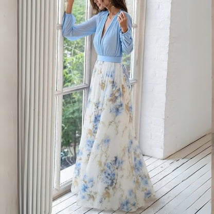 LB | Elegancka sukienka maxi w kwiaty