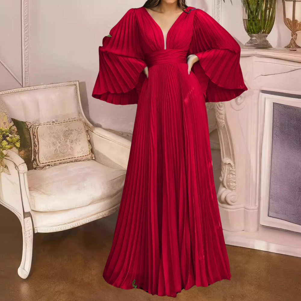 LB | Elegancka i plisowana sukienka maxi dla kobiet - Summer Style