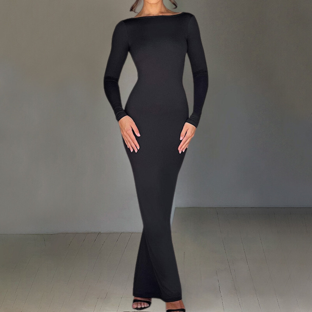 LB | Elegancka letnia sukienka maxi z odkrytymi plecami