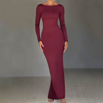 LB | Elegancka letnia sukienka maxi z odkrytymi plecami
