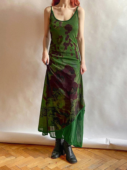 LB | Vintage Tiered Mesh Maxi Dress