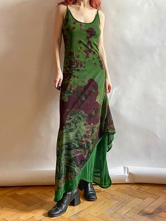 LB | Vintage Tiered Mesh Maxi Dress
