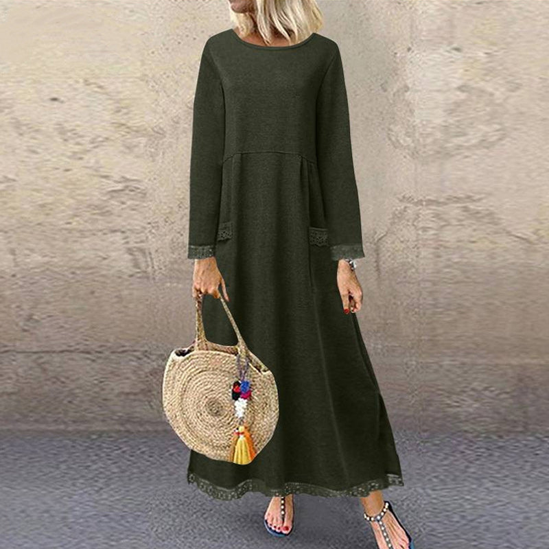 LB | Casualowa koronkowa bluza z polaru maxi sukienka