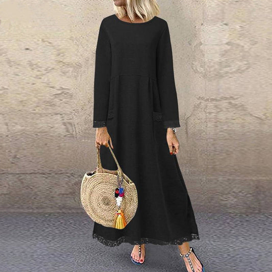 LB | Casualowa koronkowa bluza z polaru maxi sukienka