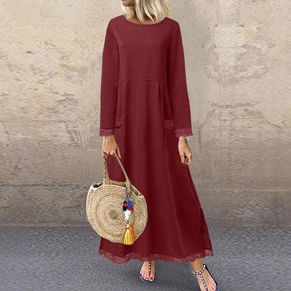 LB | Casualowa koronkowa bluza z polaru maxi sukienka