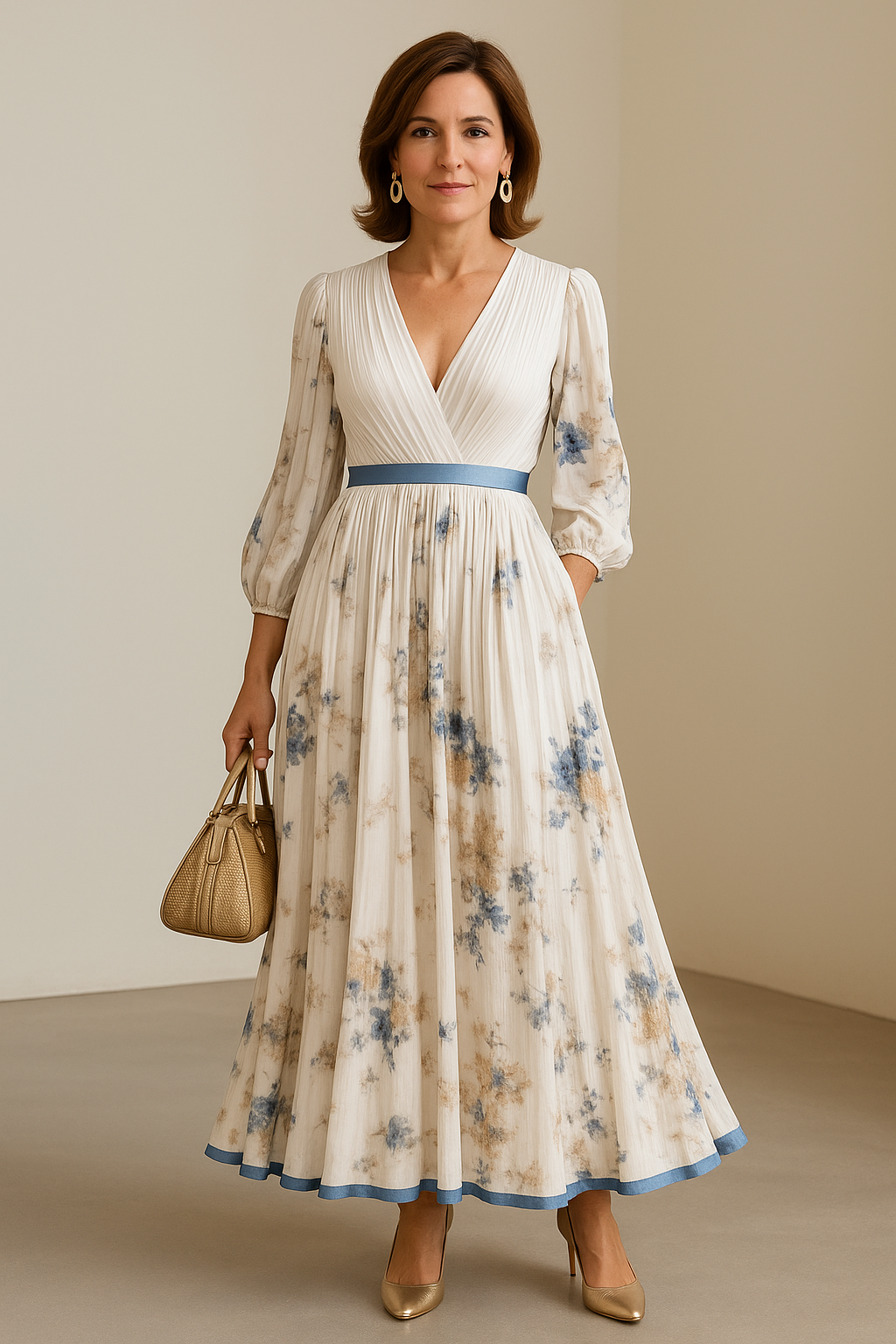 LB | Elegancka sukienka maxi w kwiaty