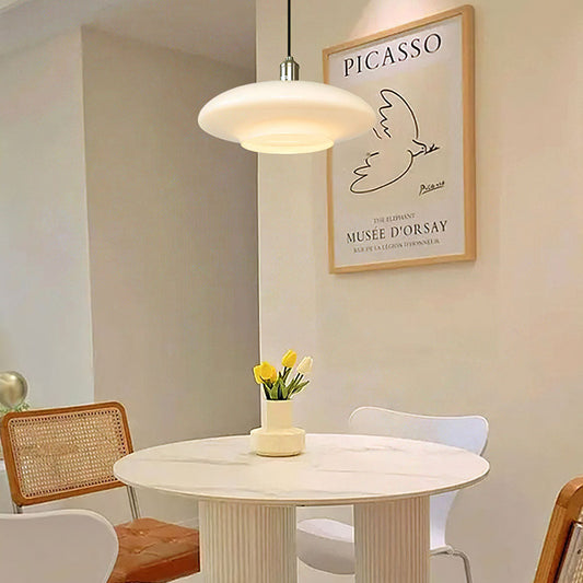 WhiteGloss | Nowoczesna szklana lampa wisząca