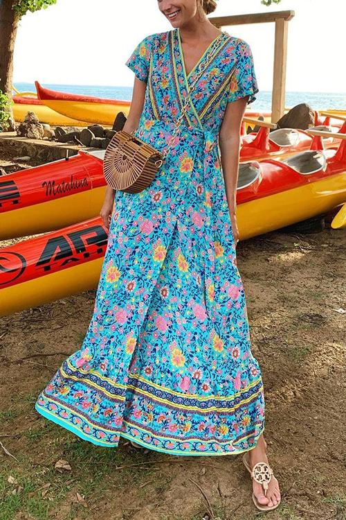 LB | Bohemian Floral Maxi Dress