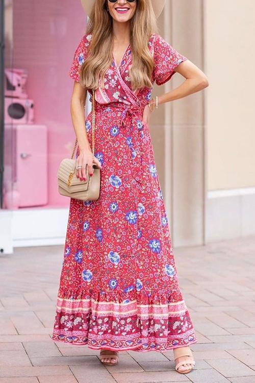 LB | Bohemian Floral Maxi Dress