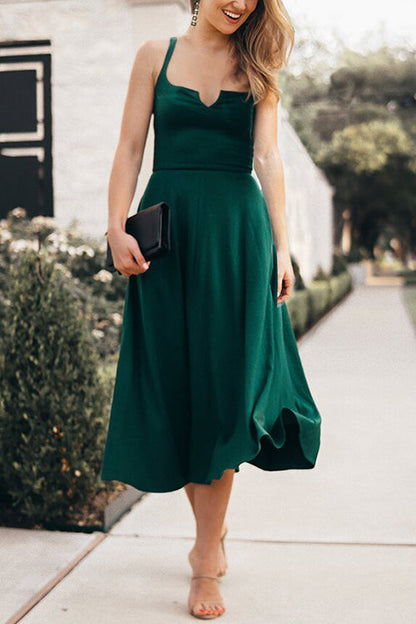 LB | Solid V Slip Maxi Dress