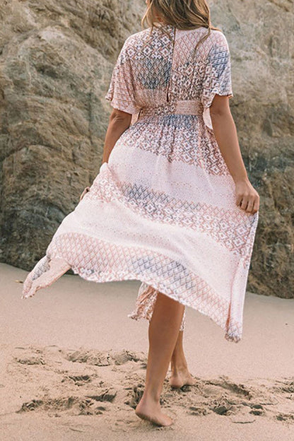 LB | Sukienka maxi z rozcięciem w stylu boho