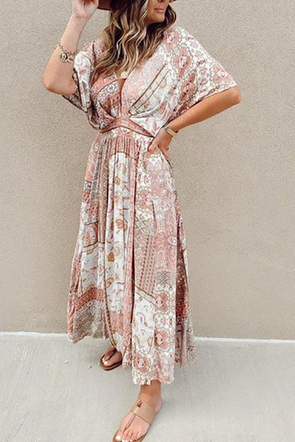 LB | Sukienka maxi z rozcięciem w stylu boho