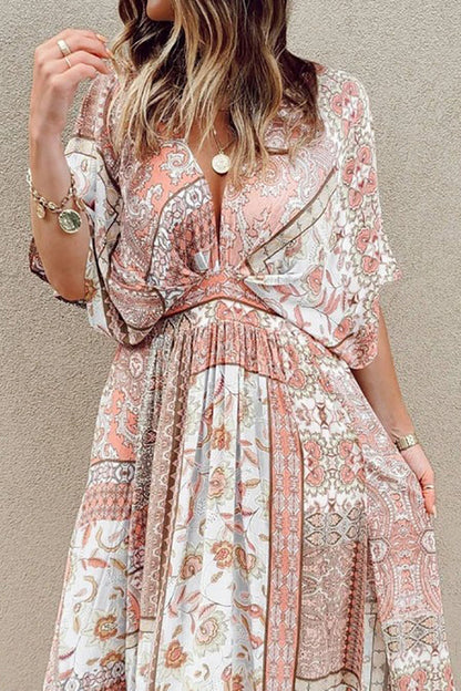 LB | Sukienka maxi z rozcięciem w stylu boho