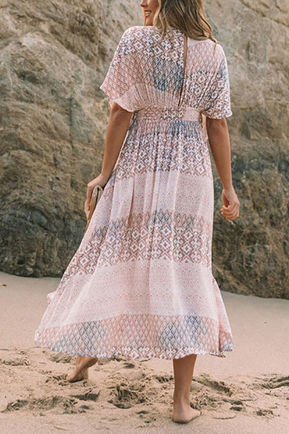 LB | Sukienka maxi z rozcięciem w stylu boho