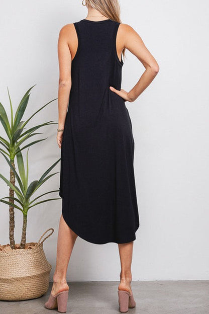 LB | I THINK NOT V-neck tank midi dress